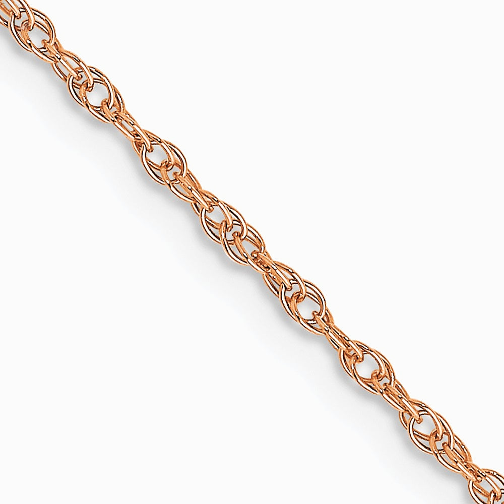 14K Rose Gold 1.15mm Carded Cable Rope Chain Necklace 16"-24"