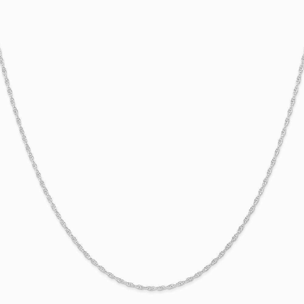 14K White Gold 1.15mm Carded Cable Rope Chain Necklace 16"-24" - Product Photo