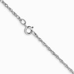 14K White Gold 1.15mm Carded Cable Rope Chain Necklace 16"-24" - Product Photo