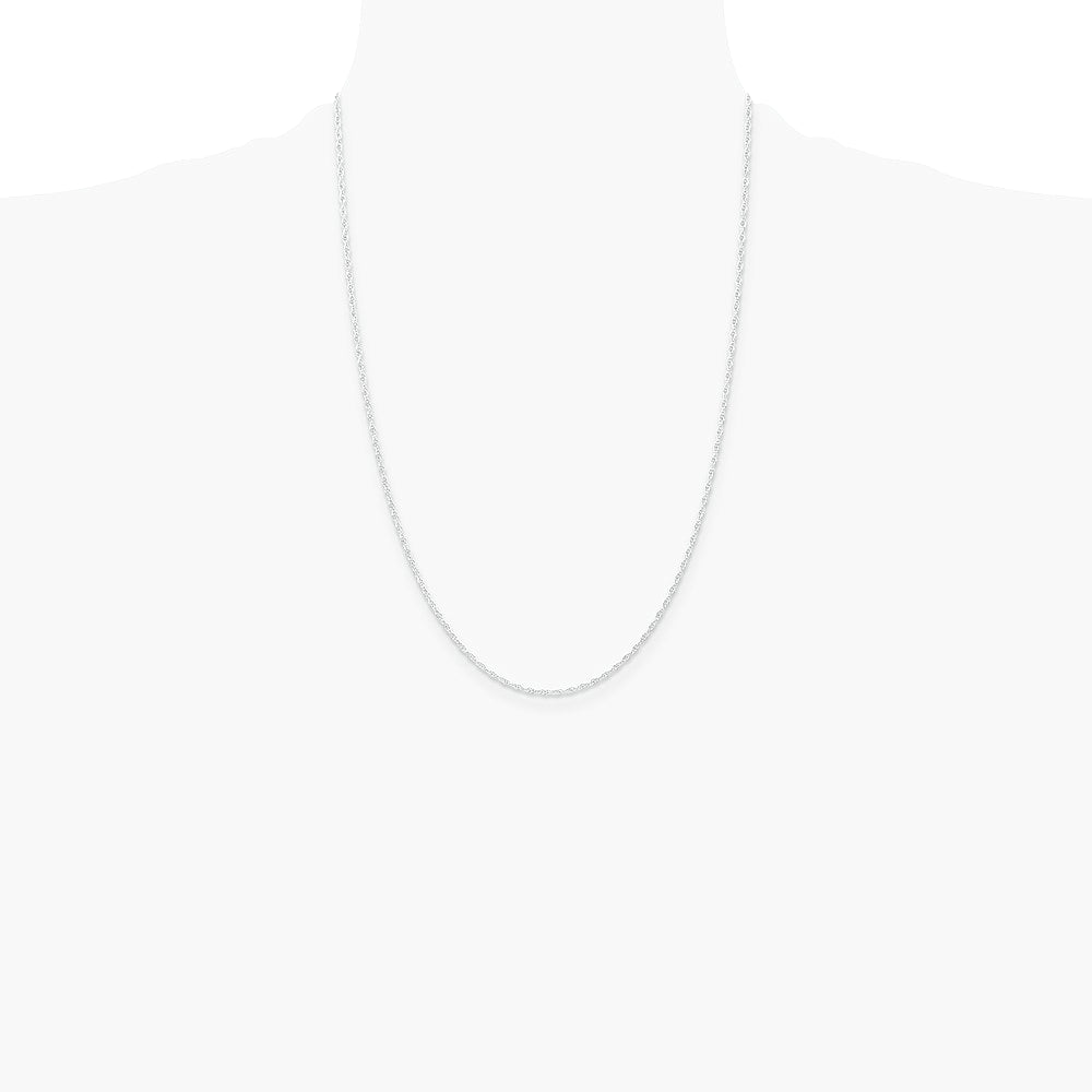14K White Gold 1.15mm Carded Cable Rope Chain Necklace 16"-24" - Product Photo
