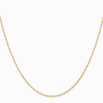 14K Yellow Gold 1.15mm Carded Cable Rope Chain Necklace 16"-24" - Product Photo