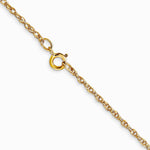 14K Yellow Gold 1.15mm Carded Cable Rope Chain Necklace 16"-24" - Product Photo