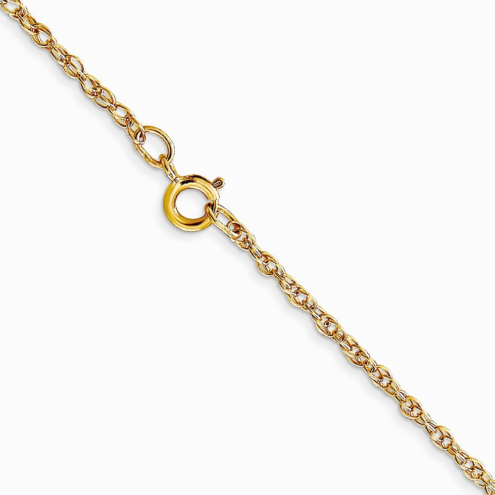 14K Yellow Gold 1.15mm Carded Cable Rope Chain Necklace 16"-24" - Product Photo