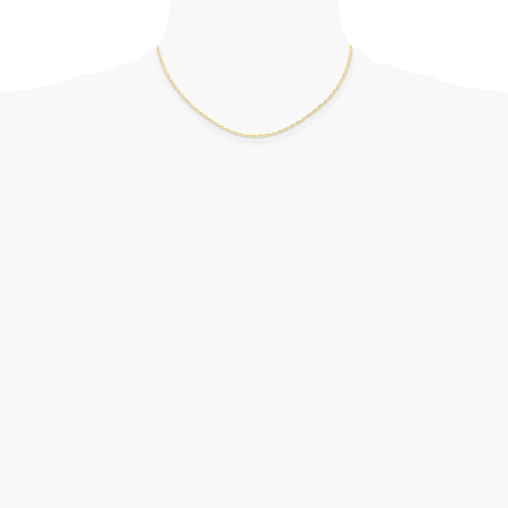 14K Yellow Gold 1.15mm Carded Cable Rope Chain Necklace 16"-24" - Product Photo