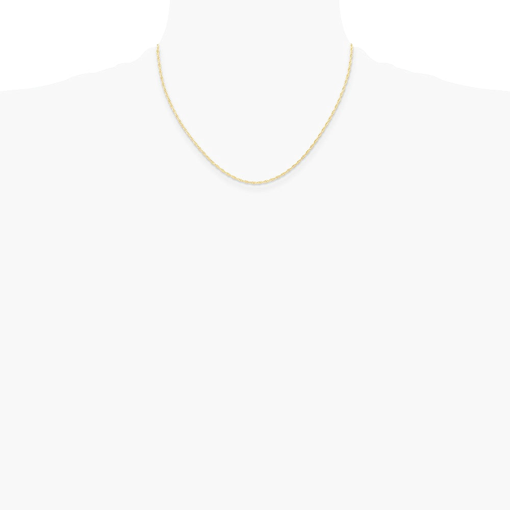 14K Yellow Gold 1.15mm Carded Cable Rope Chain Necklace 16"-24" - Product Photo