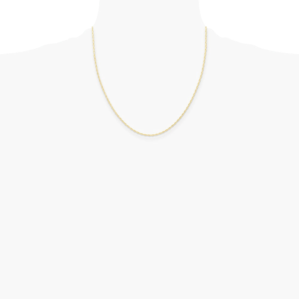 14K Yellow Gold 1.15mm Carded Cable Rope Chain Necklace 16"-24" - Product Photo