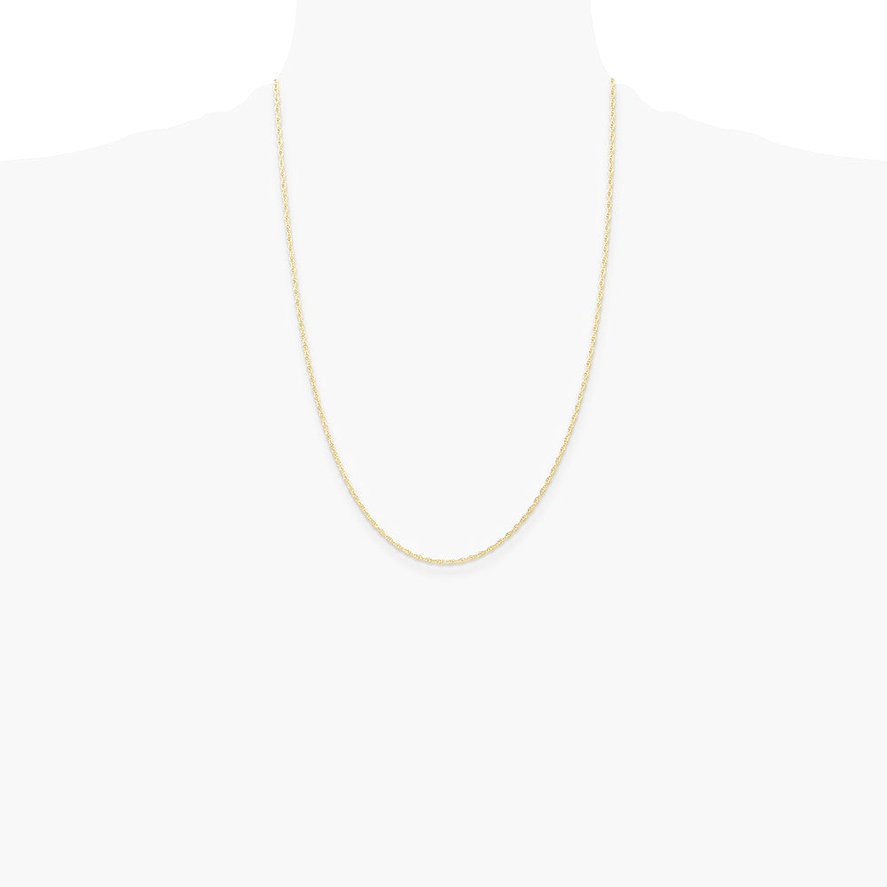 14K Yellow Gold 1.15mm Carded Cable Rope Chain Necklace 16"-24" - Product Photo