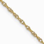 14K Yellow Gold 1.15mm Carded Cable Rope Chain Necklace 16"-24" - Product Photo