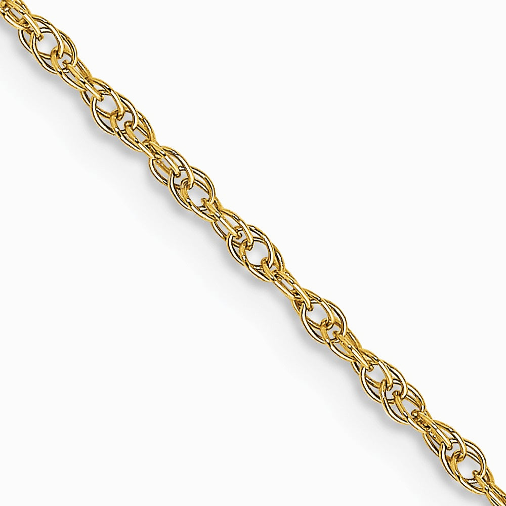 14K Yellow Gold 1.15mm Carded Cable Rope Chain Necklace 16"-24"