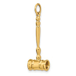 14K Yellow Gold 3-D Gavel Charm - Product Photo