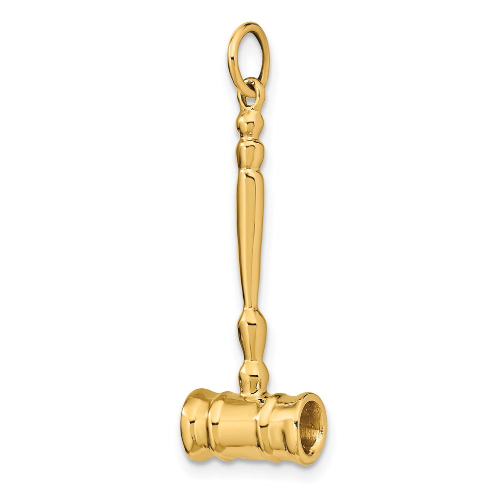 14K Yellow Gold 3-D Gavel Charm - Product Photo