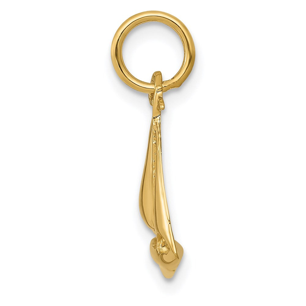 14K Yellow Gold 3D Sailboat Charm - Product Photo