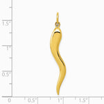 10K / 14K Yellow Gold Large Italian Horn Charm - Product Photo