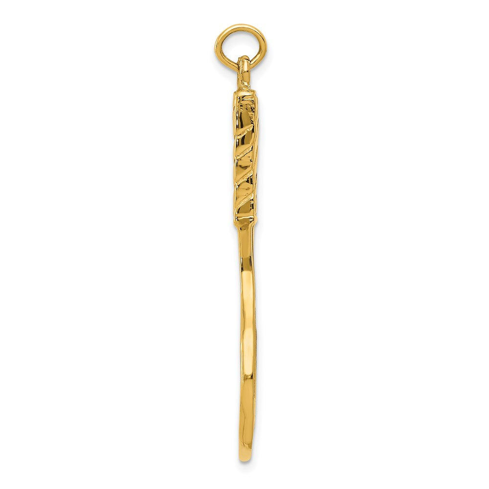 14K  3D Tennis Racquet Pendant - Product Photo