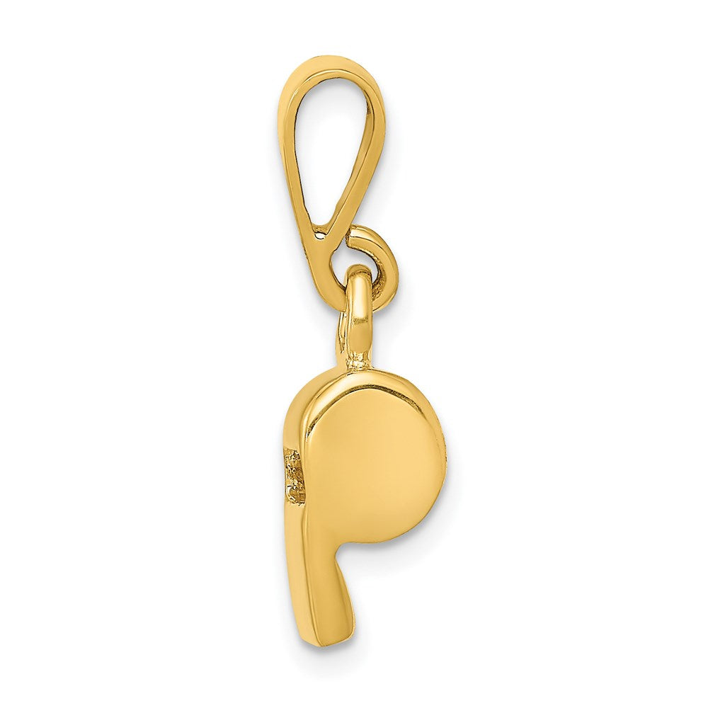 14K 3D Sports Whistle Pendant - Product Photo