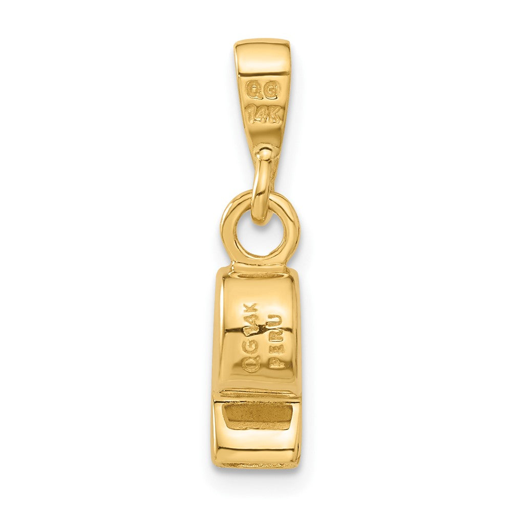 14K 3D Sports Whistle Pendant - Product Photo