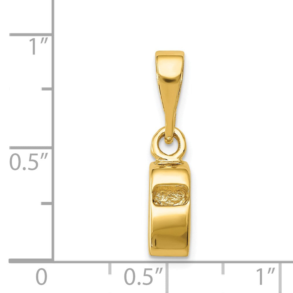 14K 3D Sports Whistle Pendant - Product Photo