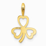 10K / 14K Yellow Gold Heart Clover Charm - Product Photo