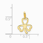 10K / 14K Yellow Gold Heart Clover Charm - Product Photo