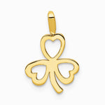 10K / 14K Yellow Gold Heart Clover Charm - Product Photo