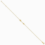 14K Yellow Gold Polished Arrow 10in Plus 1in ext. Anklet - Product Photo