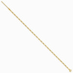 14K Yellow Gold Polished Fancy Link 9in Plus 1in extension Anklet - Product Photo