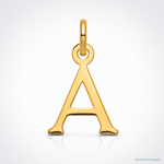 14ky Cutout Letter A Initial Pendant - Lifestyle View