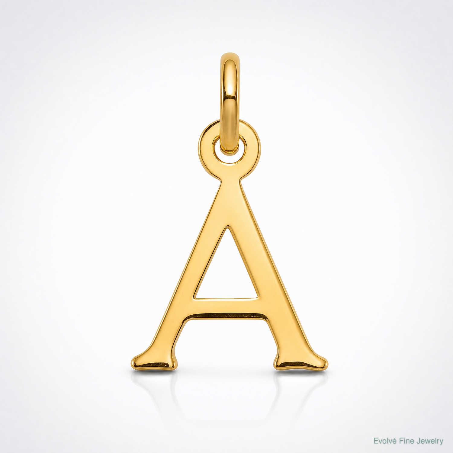14ky Cutout Letter A Initial Pendant - Lifestyle View