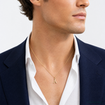 14ky Cutout Letter A Initial Pendant - Model Shot