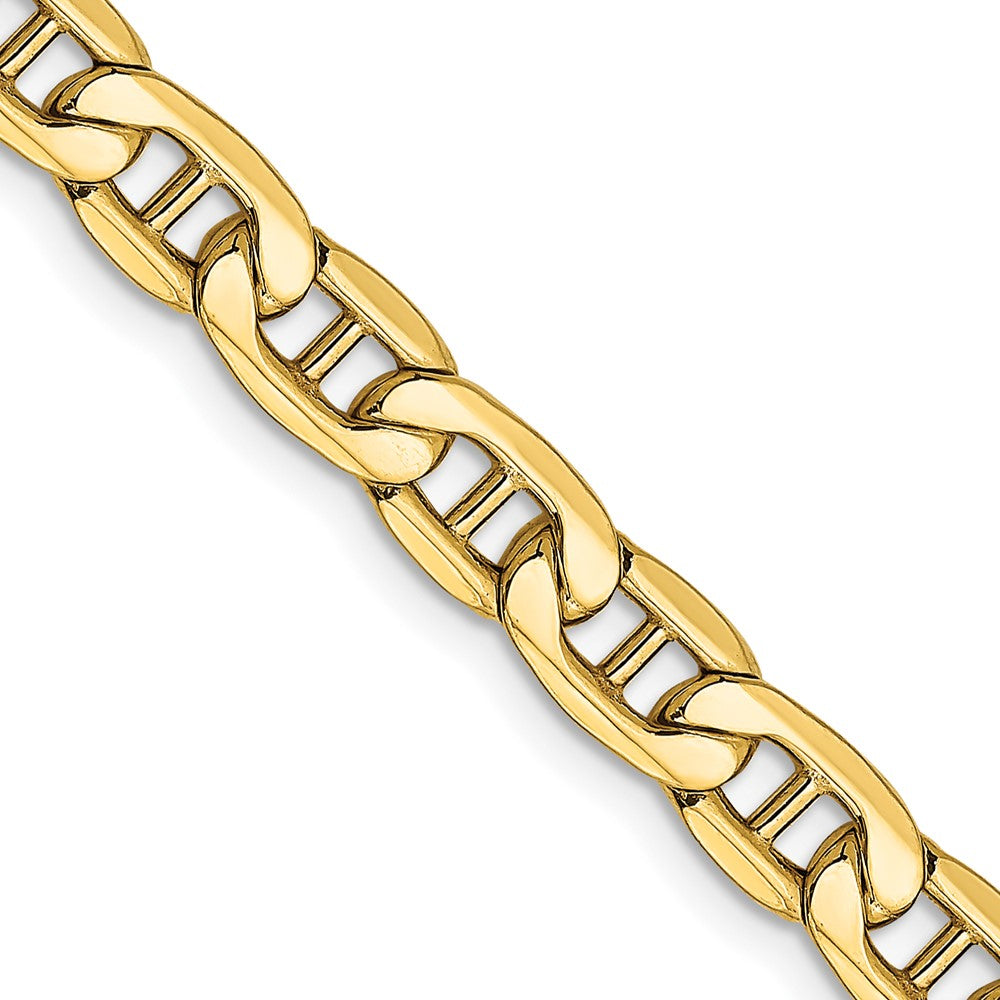 14K Yellow Gold 5.5mm Semi-Solid Anchor Chain Necklace 18"-26"