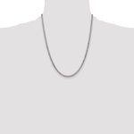14k White Gold 3.35mm Semi-Solid Curb Chain - Product Photo