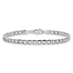 14k White Gold 3.35mm Semi-Solid Curb Chain Anklet - Product Photo