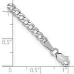 14k White Gold 3.35mm Semi-Solid Curb Chain Anklet - Product Photo