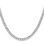 14k White Gold 4.3mm Semi-Solid Curb Chain - Product Photo