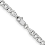 14k White Gold 4.3mm Semi-Solid Curb Chain - Product Photo