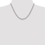 14k White Gold 4.3mm Semi-Solid Curb Chain - Product Photo