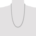 14k White Gold 4.3mm Semi-Solid Curb Chain - Product Photo