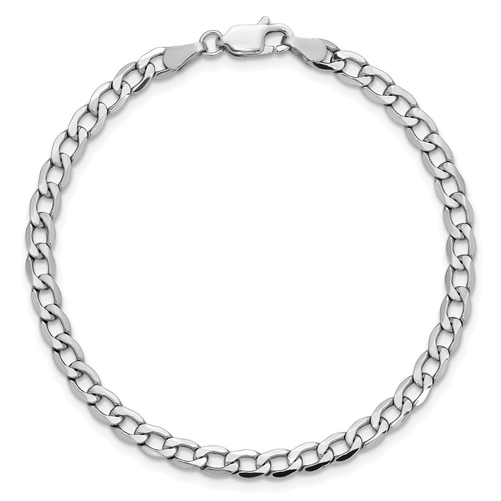 14k White Gold 4.3mm Semi-Solid Curb Chain - Product Photo