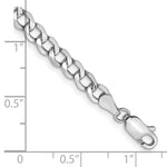 14k White Gold 4.3mm Semi-Solid Curb Chain - Product Photo