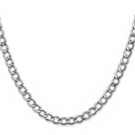 14k White Gold 5.25mm Semi-Solid Curb Chain - Product Photo