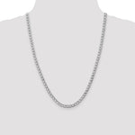 14k White Gold 5.25mm Semi-Solid Curb Chain - Product Photo