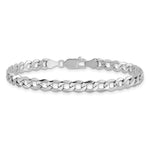 14k White Gold 5.25mm Semi-Solid Curb Chain - Product Photo