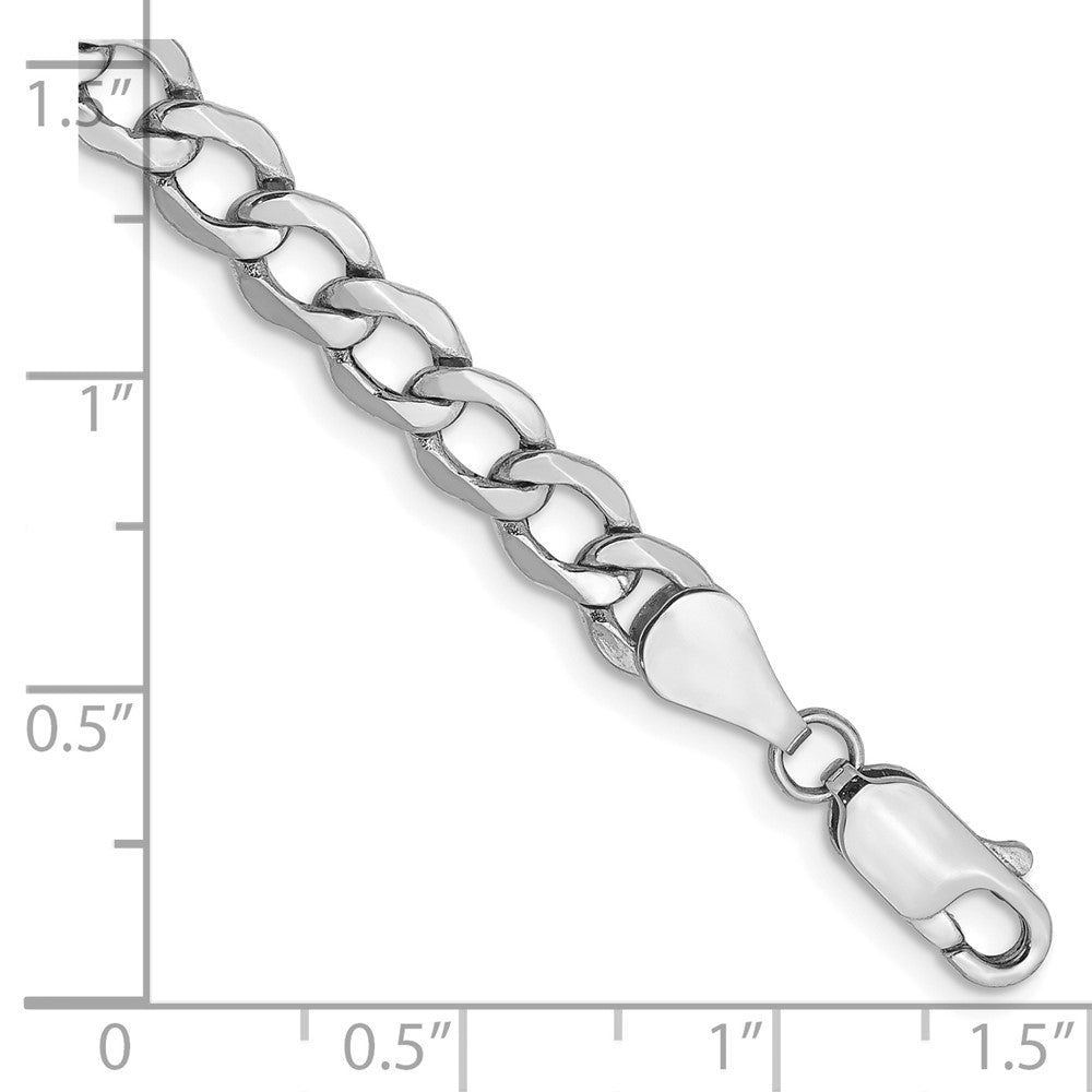 14k White Gold 5.25mm Semi-Solid Curb Chain - Product Photo