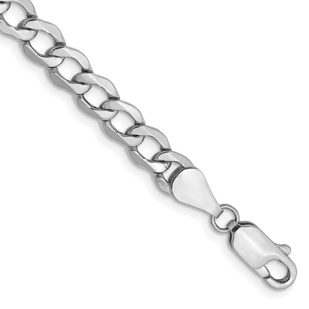 14k White Gold 5.25mm Semi-Solid Curb Chain - Product Photo
