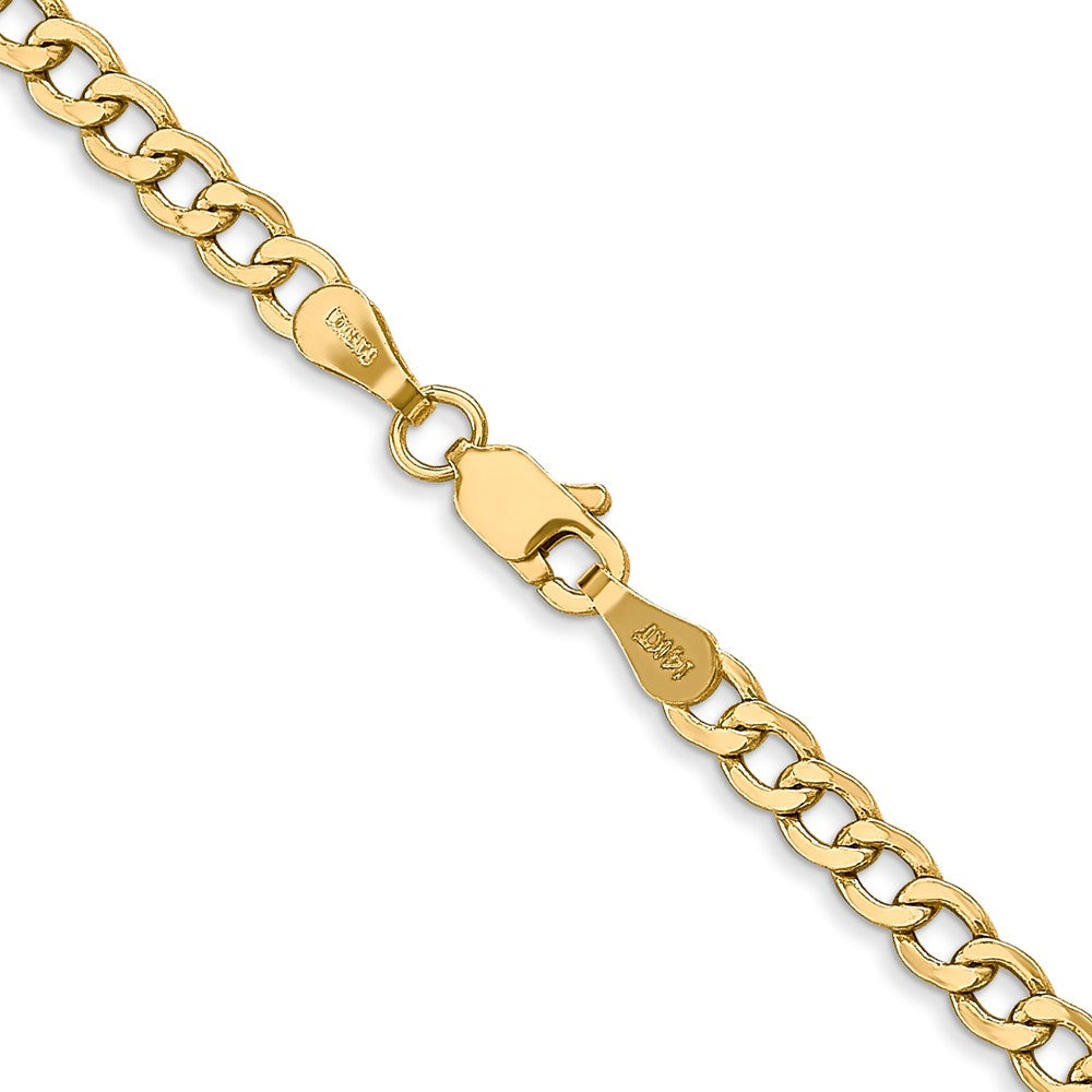 14k 3.35mm Semi-Solid Curb Chain - Product Photo
