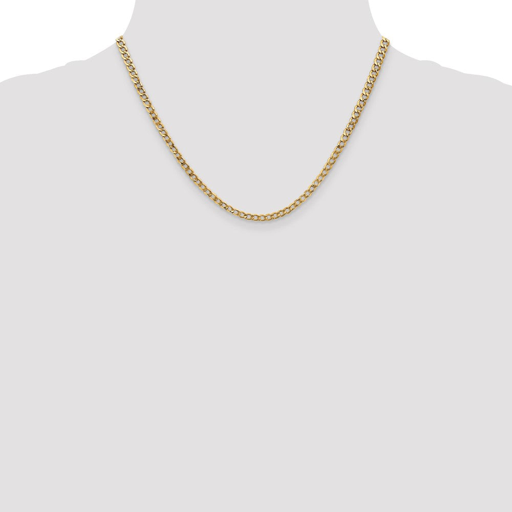 14k 3.35mm Semi-Solid Curb Chain - Product Photo