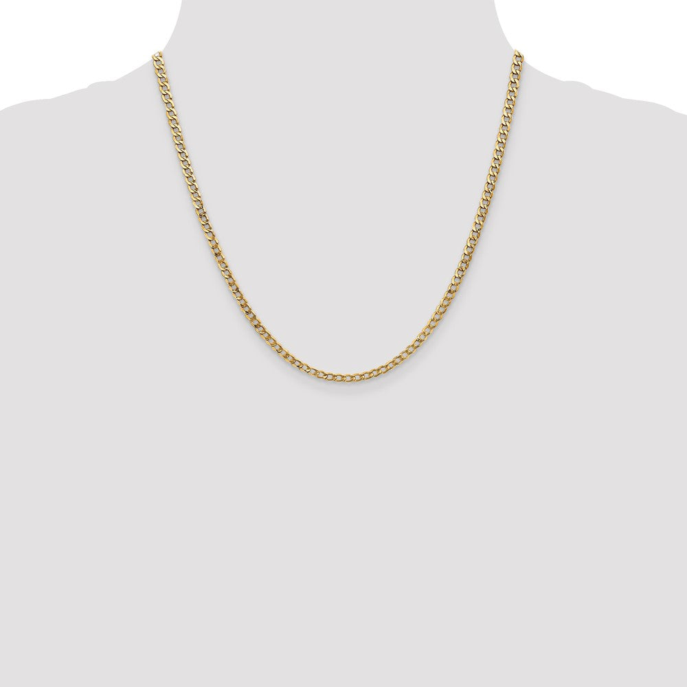 14k 3.35mm Semi-Solid Curb Chain - Product Photo