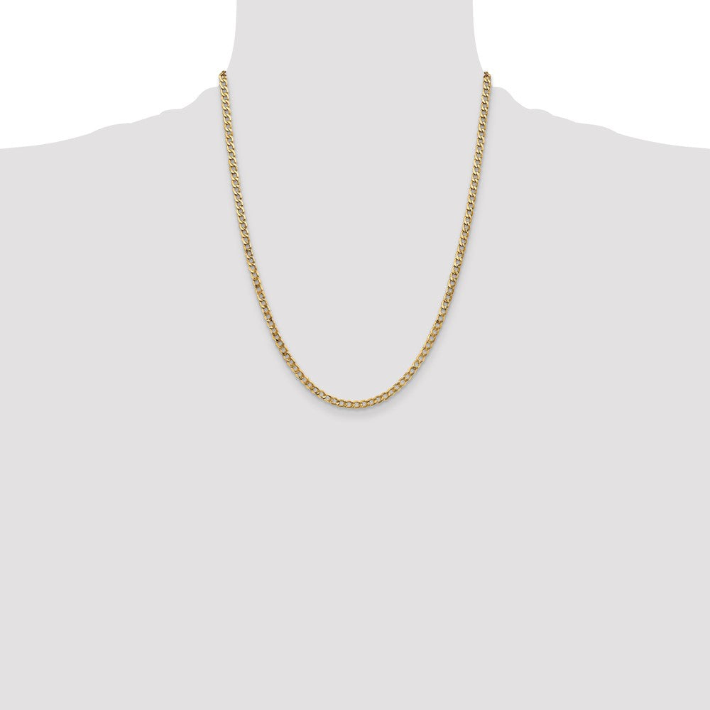 14k 3.35mm Semi-Solid Curb Chain - Product Photo