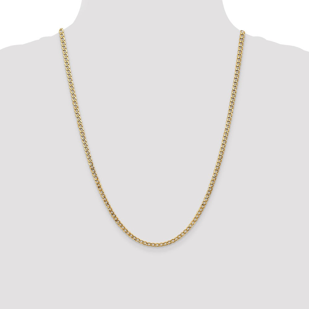 14k 3.35mm Semi-Solid Curb Chain - Product Photo