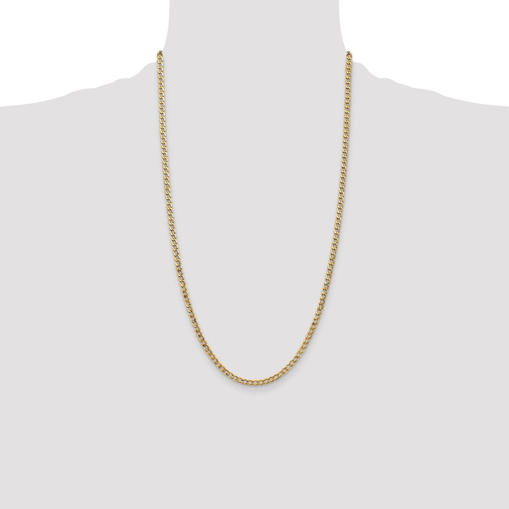 14k 3.35mm Semi-Solid Curb Chain - Product Photo